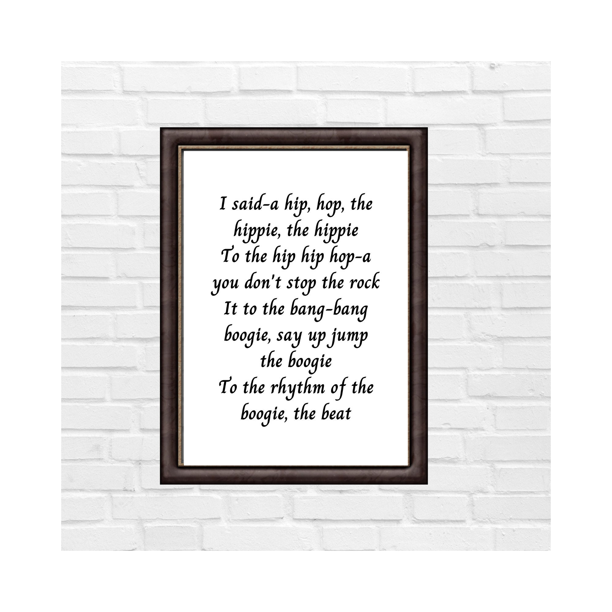 Rappers Delight / song lyrics / office prints /music /wall Etsy