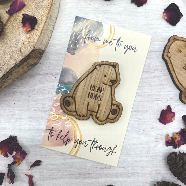 Bear Hugs Pocket Hug Token, Wooden Token, Thank You Gift