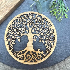 Tree of Life Wooden Coasters | Set of 4 Wooden Coasters | Laser Cut Tree of Life | Tree of Life Cut Out | Unique Housewarming Gift | Celtic