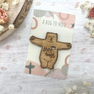 Wooden Bear Token, Pocket Hug Token, Bear Hug, Letterbox Gift, Token Gesture