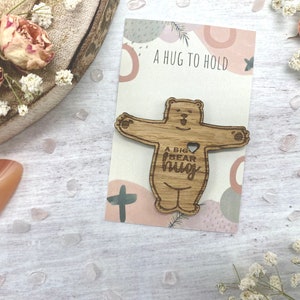 Wooden Bear Token, Pocket Hug Token, Bear Hug, Letterbox Gift, Token Gesture