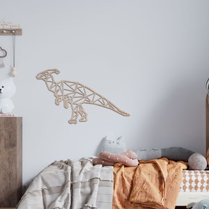 Wooden Laser Cut Dinosaur | Parasaurolophus | Polygonal Dinosaur | Geometric Dinosaur
