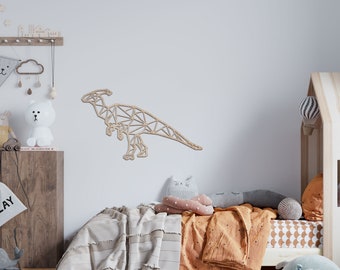 Wooden Laser Cut Dinosaur | Parasaurolophus | Polygonal Dinosaur | Geometric Dinosaur