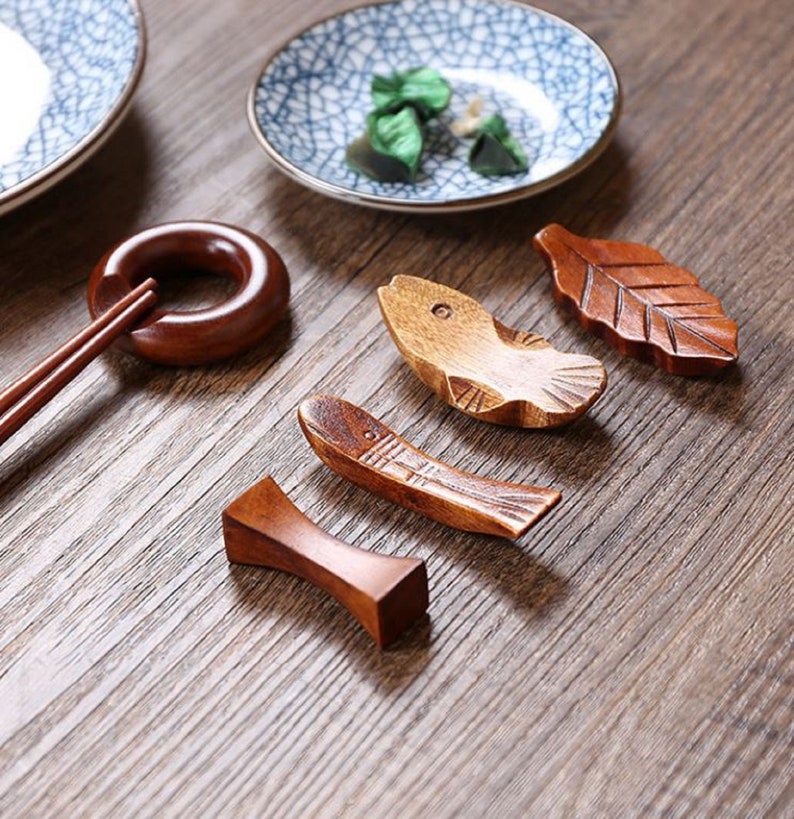 Natural Wooden Chopstick Rest. Wooden Holders Japanese Etsy