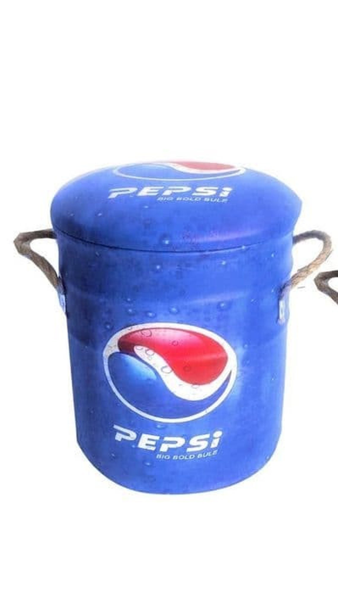 PEPSI COLA Vintage Retro Metal Stool Storage Bin Container Etsy