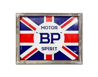 BP MOTOR SPIRIT VINTAGE TIN SIGN