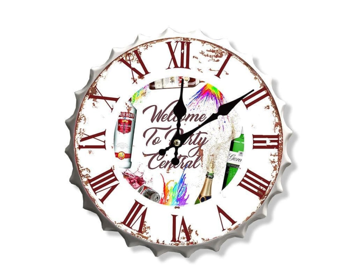 BOTTLE TOP CLOCKS Large Range 30cm Metal Vintage Man Cave Gift Etsy
