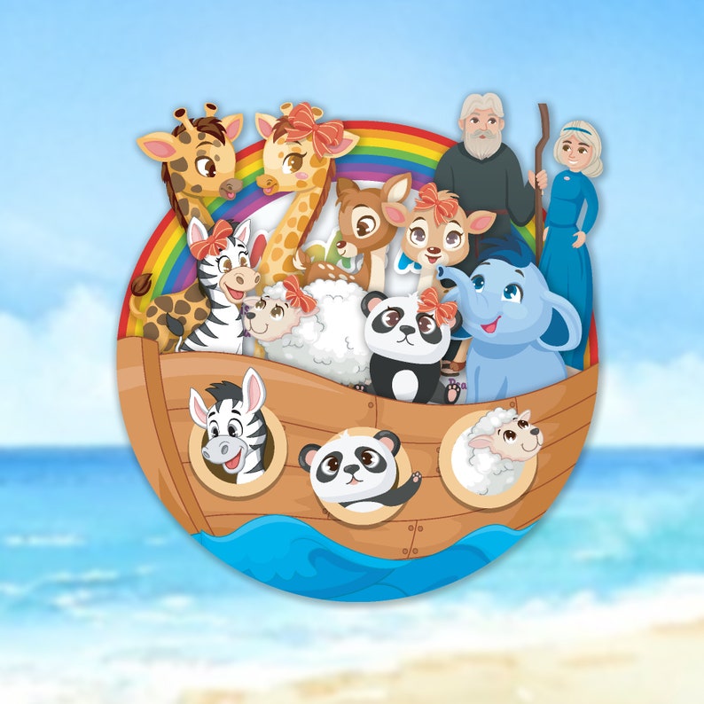 Noah's Ark DIY Paper Plate Craft Printable Etsy