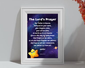 The Lord's Prayer English Digital Printable Bible Verse Wall Art Decor Gift