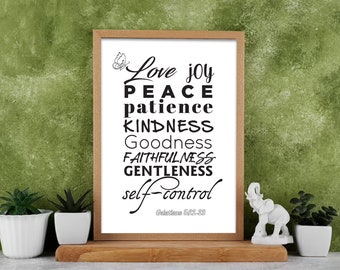Galatians 5:22-23. Digital Printable Bible Verse Wall Art Decor Gift