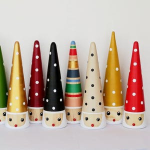 Handmade Wood Gnome Figurine, Painted Scandinavian Christmas Decor