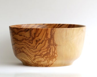 Handmade olive wood bowl, wooden bowl, wooden salad bowl, wooden fruit Bowl, decorative bowl, modern rustic bowl, by Josef woodturner