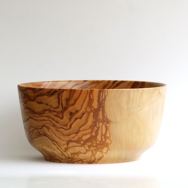 Handmade olive wood bowl, wooden bowl, wooden salad bowl, wooden fruit Bowl, decorative bowl, modern rustic bowl, by Josef woodturner