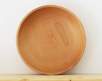 Wood Salad Bowl, beech Wood Bowl 12'',  large wooden fruit bowl, Eco Friendly Salad Bowl, Handmade wooden bowl, by Josef woodturner