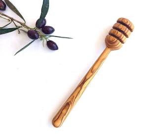 Handmade Olive Wood Honey Dipper, Honey spoon, Wooden Honey Spoon, Honey Server, Bee lovers gifts, by Josef Woodturner