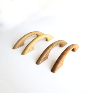 Oak and Beech Wood Cabinet Handles, Handmade Drawer Pulls (Set of TWO)
