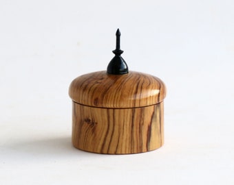 Handmade tiny olive wood jewelry box, small wooden ring box, Tiny Ring Box, Wooden Ring Holder, Keepsake Wooden Box,  by Josef woodturner