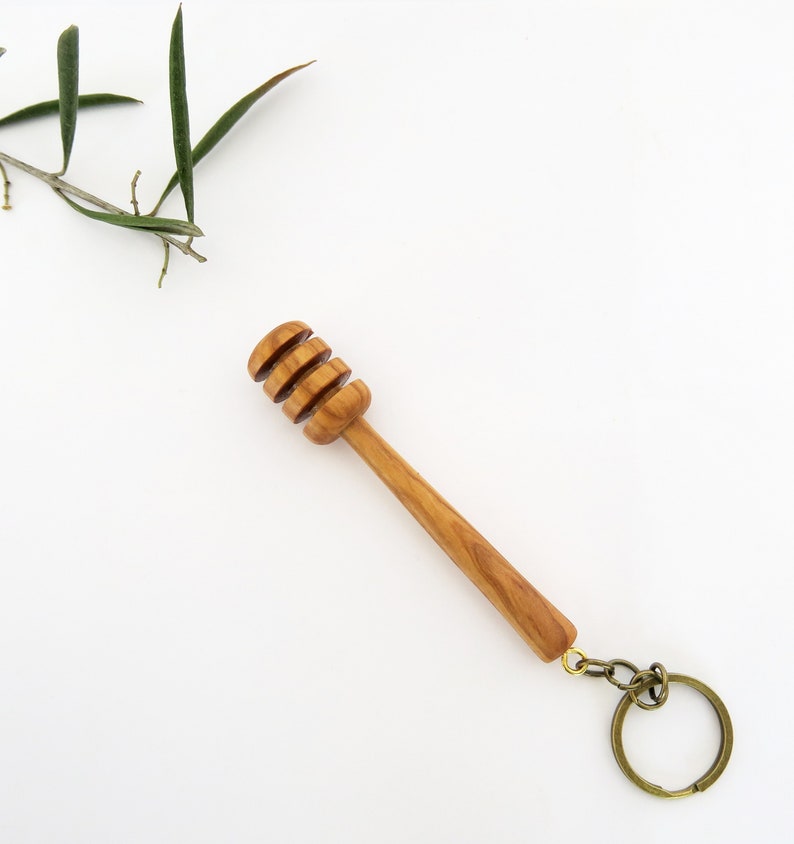 Honey lovers gift, keychain honey spoon, handmade honey spoon key chain, wooden honey dipper keychain, bee keepers gift by josef wood turner image 1