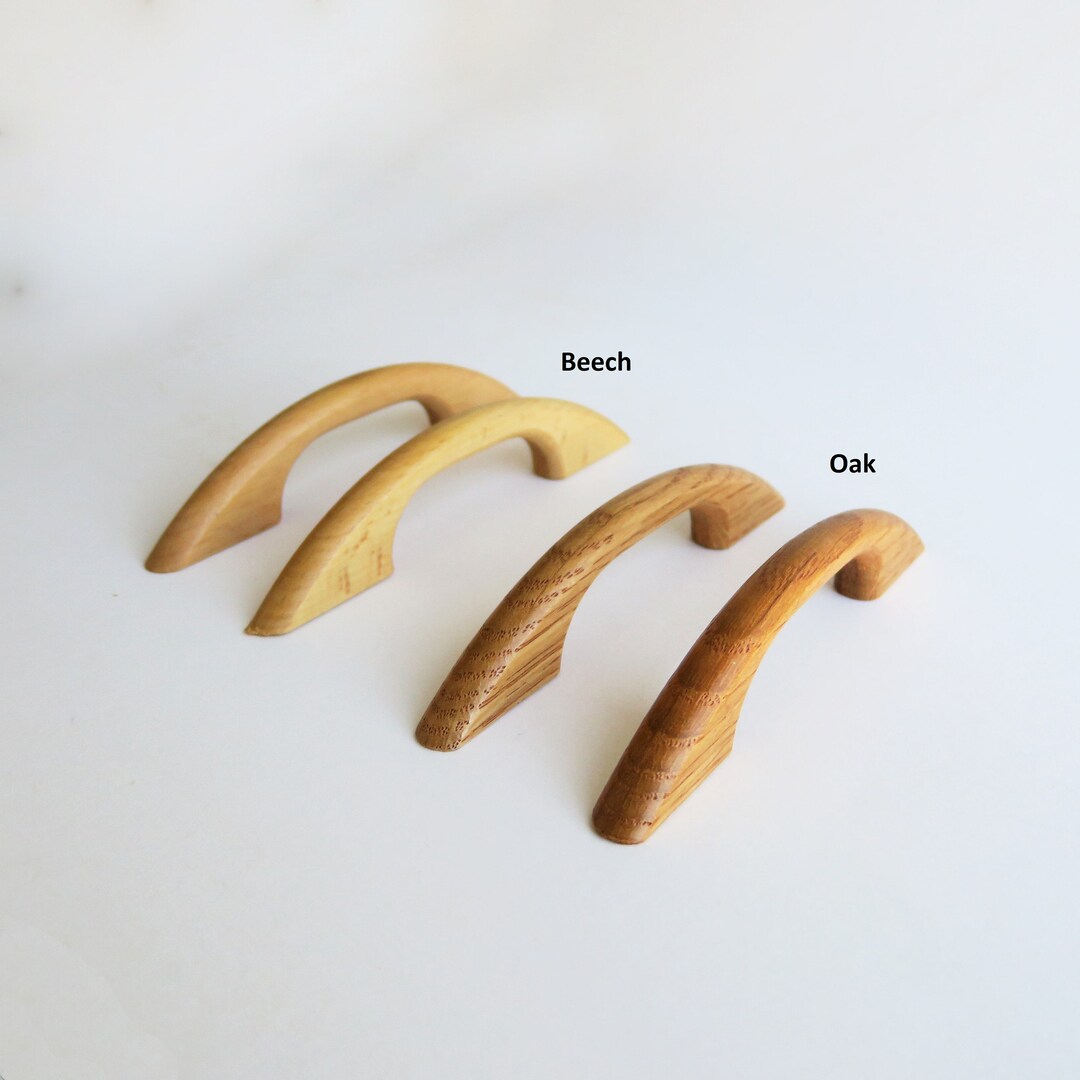 Wood Handles Oak and Beech Drawer Pull Handmade Wood Etsy