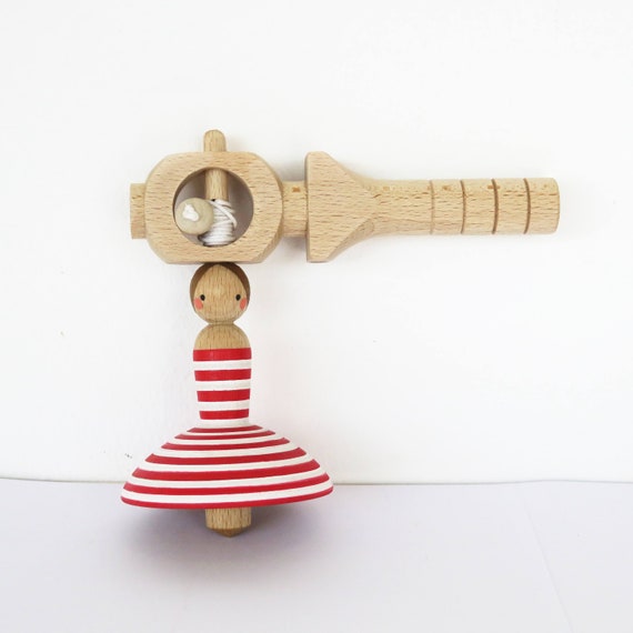 Wooden Spinning Top Red Ballerina Wooden Eco Toy Turned Spinning Top Spinning Top Handmade Toy Ballerina Toy by Josef Woodturner Etsy