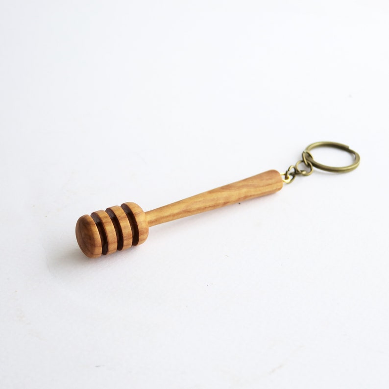 Honey lovers gift, keychain honey spoon, handmade honey spoon key chain, wooden honey dipper keychain, bee keepers gift by josef wood turner image 2