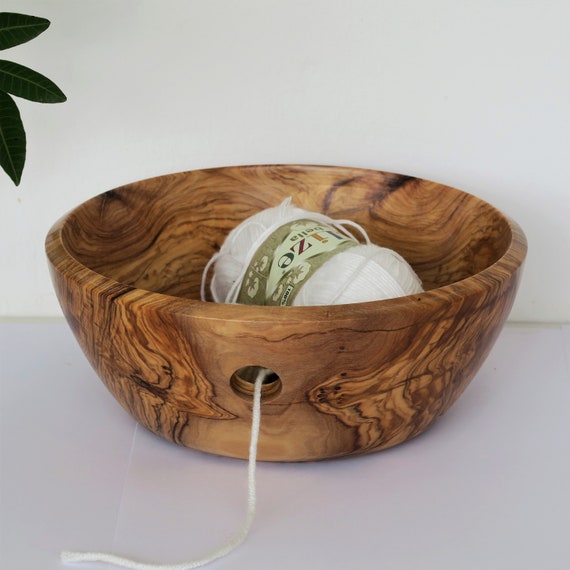 Knit Picks Dark Brown Mango Wood Yarn Bowl