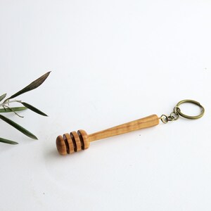 Honey lovers gift, keychain honey spoon, handmade honey spoon key chain, wooden honey dipper keychain, bee keepers gift by josef wood turner image 3