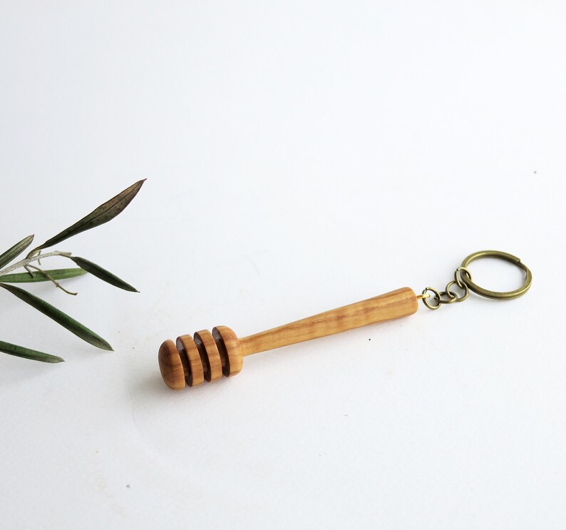 Honey lovers gift, keychain honey spoon, handmade honey spoon key chain, wooden honey dipper keychain, bee keepers gift by josef wood turner image 3