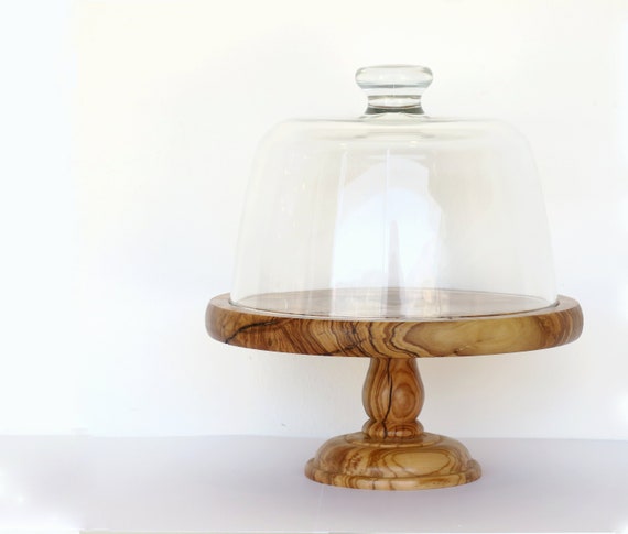 Small Cake Stand Made of Olive Wood 8.5 Cookie Server Cookie