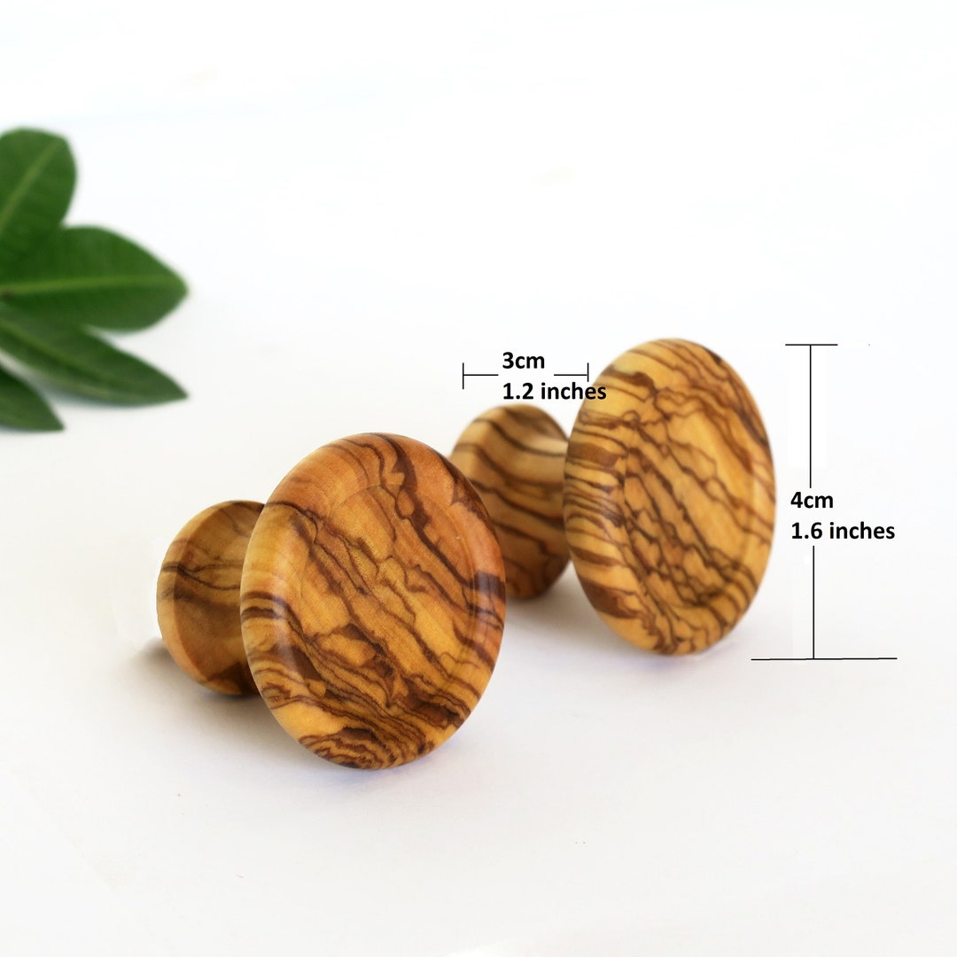 Olive Wood Knob, Drawer Pull, Wood Handle, Dresser Knobs