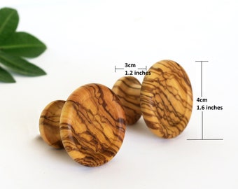 Olive Wood Cabinet Knob, Drawer Pull, Wood Handle, Dresser knobs, rustic doorknob, round modern rustic wood knob, Dresser Knob Pulls Handle