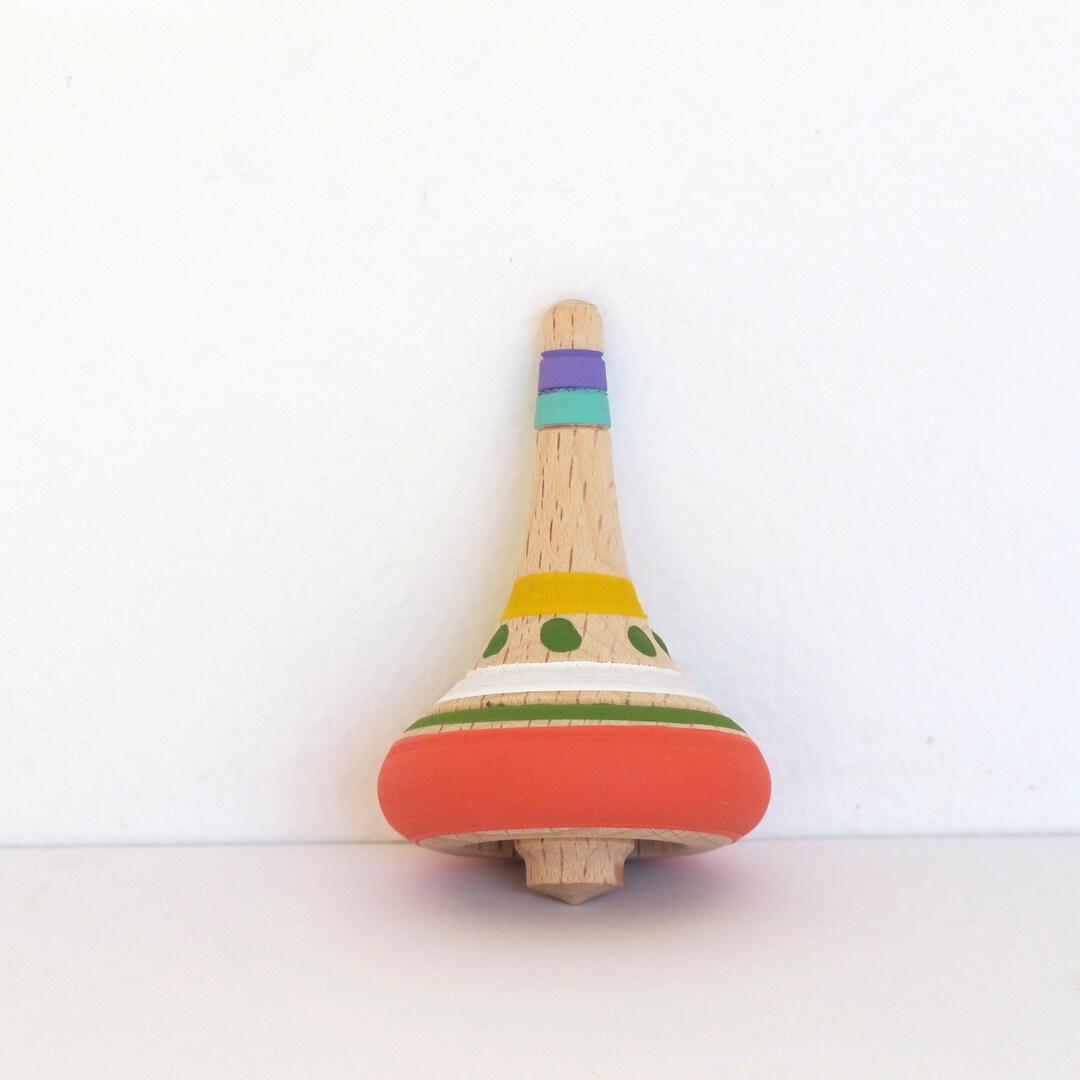 Handmade Uniquely Shaped Wooden Spin Top, Wooden Fidget Top, Spinning
