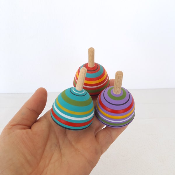 Wooden Spinning Tops Etsy UK