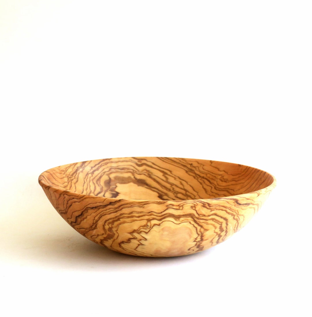 Handmade Thin Olive Wood Bowl Wooden Salad Bowl Thin Wooden Etsy