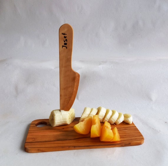 Handmade Olive Wood Knife and Small Cutting Board SET, Wooden Cheese,  Vegies and Fruits SET of Cutting Knife and Board, by Josef Woodturner 