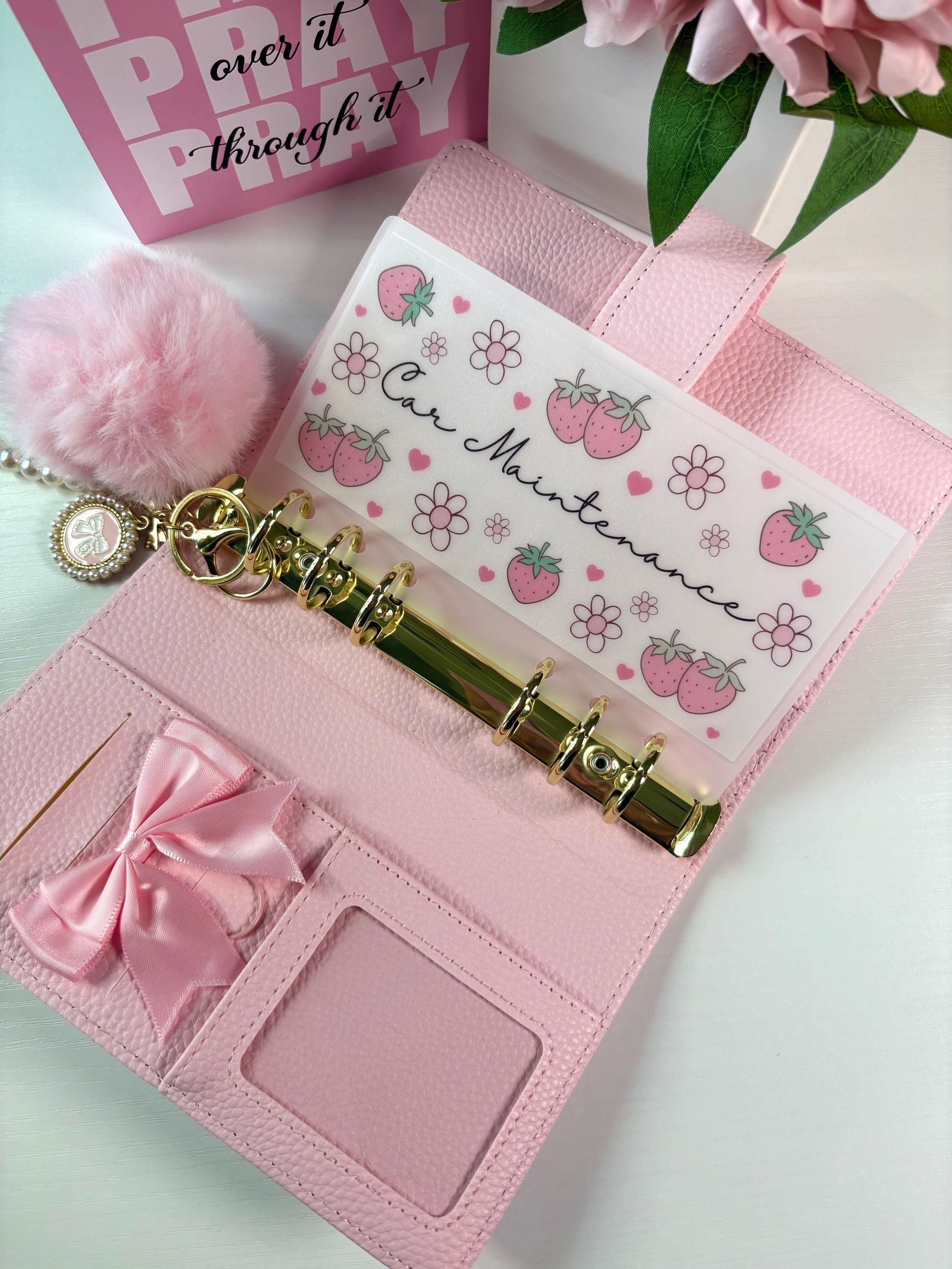 A6 Vellum Strawberry Flower Cash Stuffing Envelope