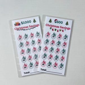 Desafio de economia de Natal fofo 500, 1000 envelopes