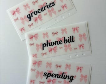 Bow A6 Cash Stuffing Vellum Envelopes