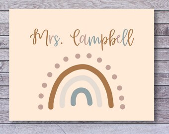 Custom Digital Download Teacher Name Sign Printable Custom | Etsy