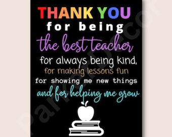 Teacher Thank You - Digital Download - Rainbow Thank You