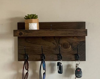 Key Holder With Shelf | Entryway Rack | Wall Mount | Coat Rack