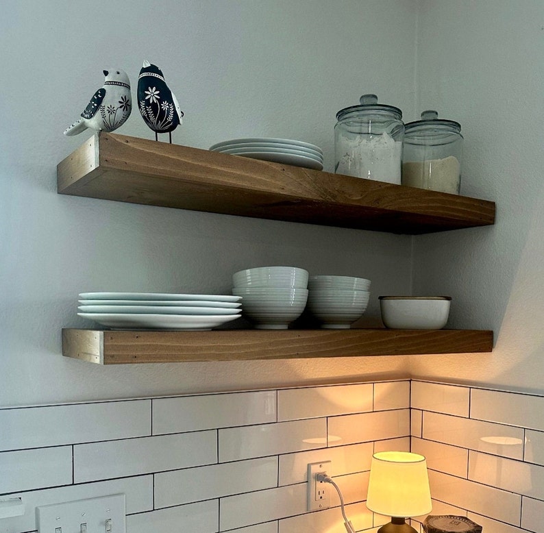 kitchen floating shelves