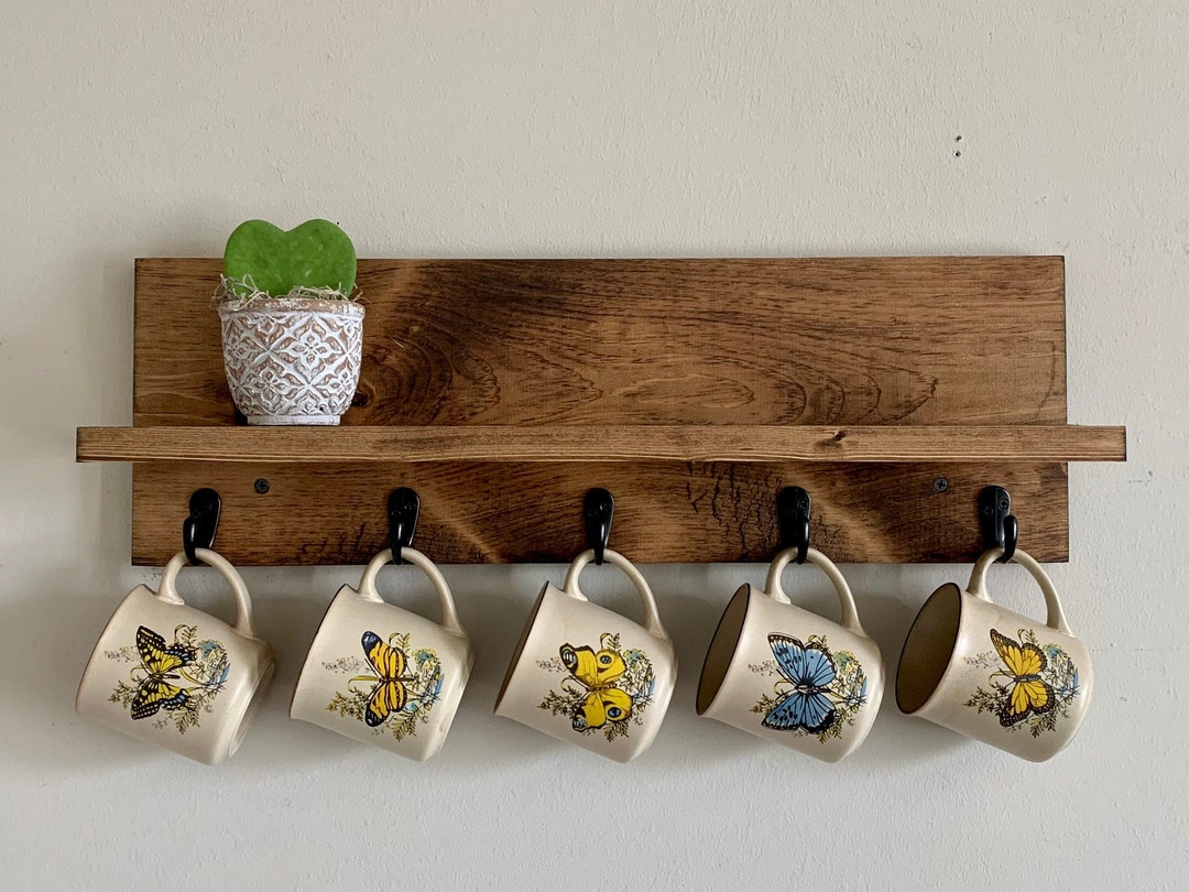 Coffee cup hook shelf deals