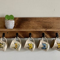 Wood Coffee Mug Rack: Handmade Kitchen Organizer, Holds 27 Mugs or ...