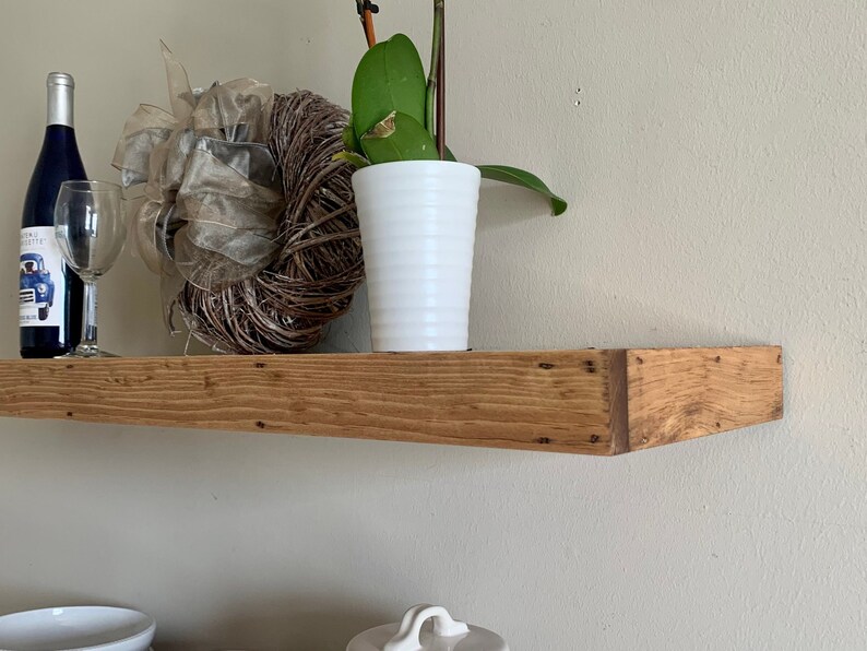 Wood Floating Shelf 2 Inch Thick 10 Inch Deep Etsy