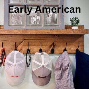 Wooden Coat Rack with Shelf: Entryway Organizer, Wall Mounted Key Holder 画像 5