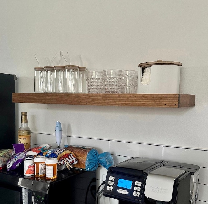 floating shelf for coffee bar