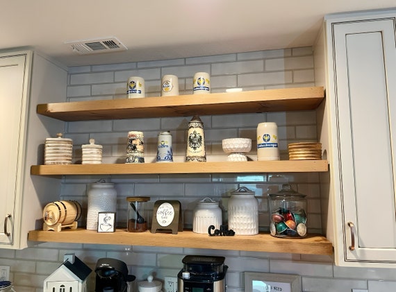 Wood Floating Shelf 2 Inch Thick 12 Inch Deep Rustic Shelving Handmade Farmhouse Shelves Etsy