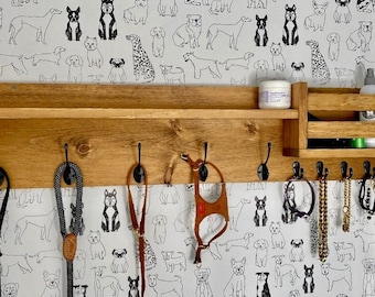 Entryway Mail Organizer with Hooks and Shelf | Coat Rack | Key Holder