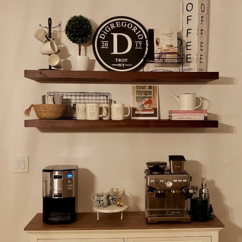 Coffee bar shelves
